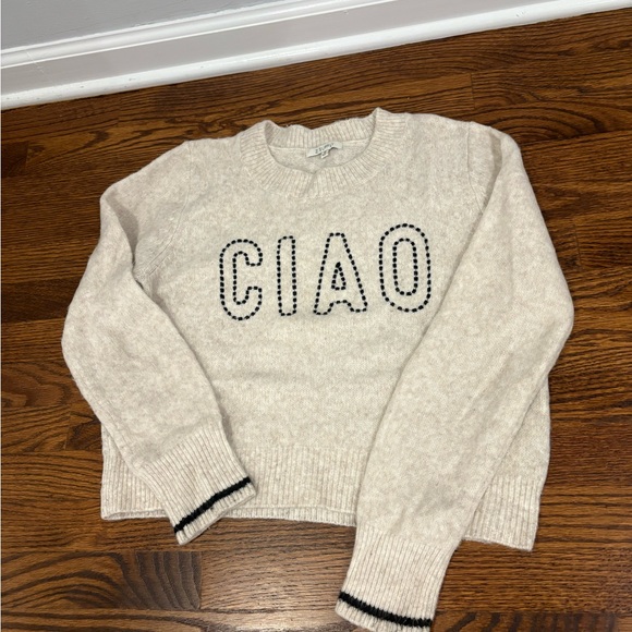 Z Supply Cream Sweater with 'CIAO' Design - Picture 2 of 3